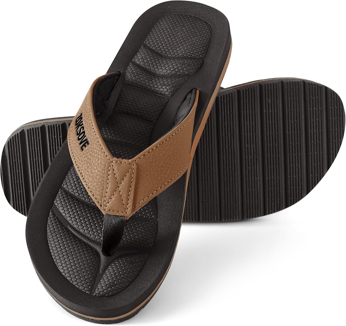 Chanclas para hombre - Chanclas cómodas con soporte para el arco - Sandalias de playa sin cordones de espuma viscoelástica - Zapatillas impermeables con punta abierta para verano