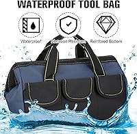 Vista 3 de Sanwuta Paquete de 3 Bolsas de Herramientas para Hombres con Fondo Duro Impermeable, Bolsa de Herramientas de Servicio Pesado con Boca Ancha Tipo