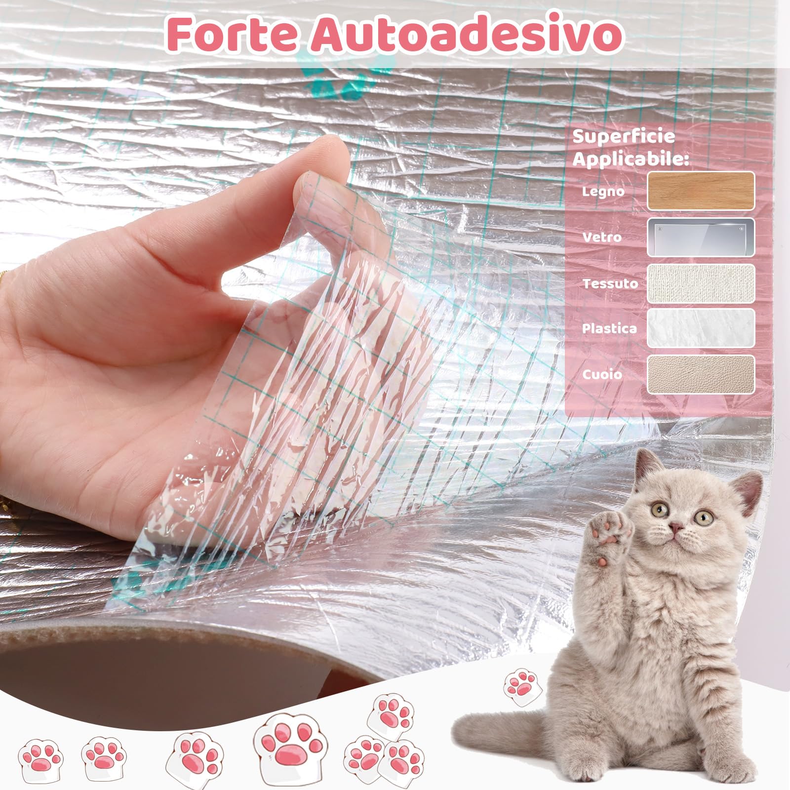 alophoty Tiragraffi Divano per Gatti 200 x 40cm - Tappeto Tiragraffi per Gatti Divano, Protezione Divano Graffi Gatto, Durabile, Facile da Installare