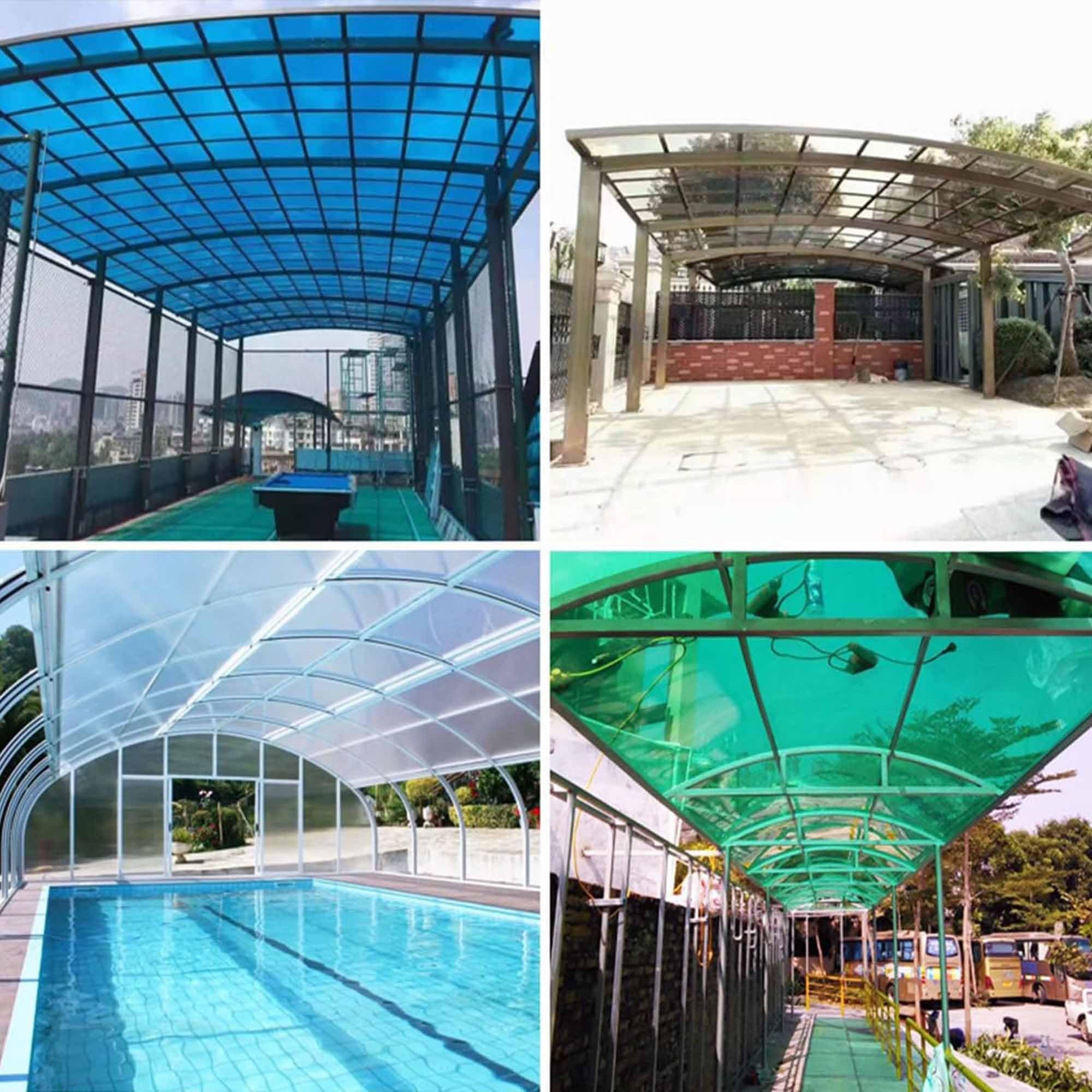 1,2 mm dicke Polycarbonatplatten Durchsichtige Gewächshausdachplatten Ersatzplatten für den Außenbereich, für Schuppen, Terrassen, Trennwände und Pergolen zuschneiden(Green,0.6x1m/1.97x3.28ft)