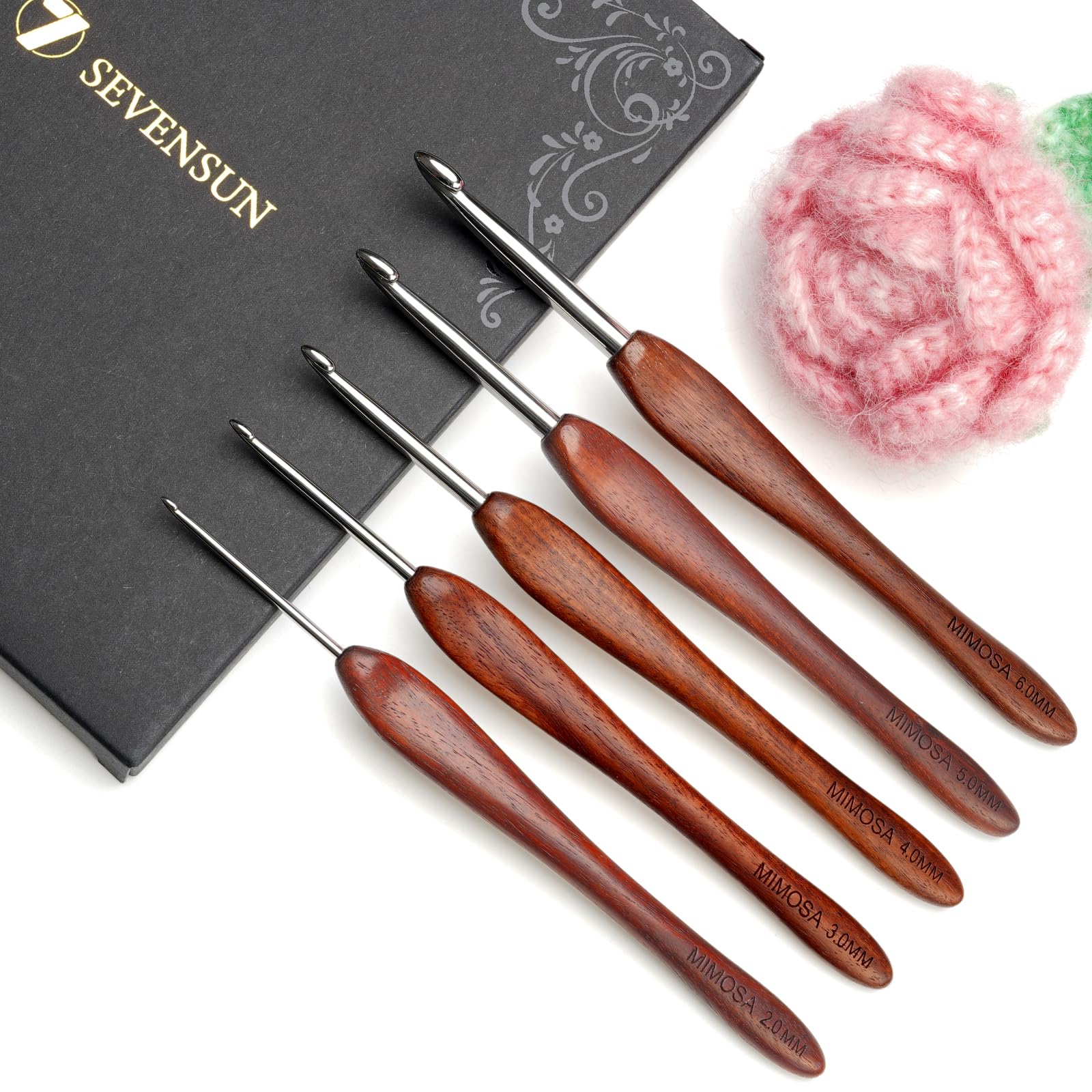 ゆゆ‼️ Amazon.com: SEVENSUN Mimosa Crochet Hooks Set 5 Pack of 2mm 3mm