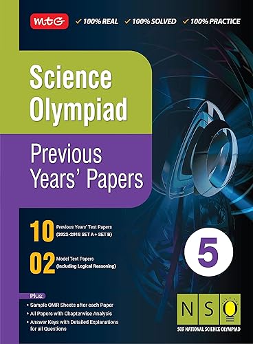 MTG Science (NSO) Olympiad Previous Years Papers with Mock Test Papers Class 5 - Sample OMR Sheet with Chapterwise Analysis | SOF Olympiad Books For 2023-24 Exam MTG Editorial Board