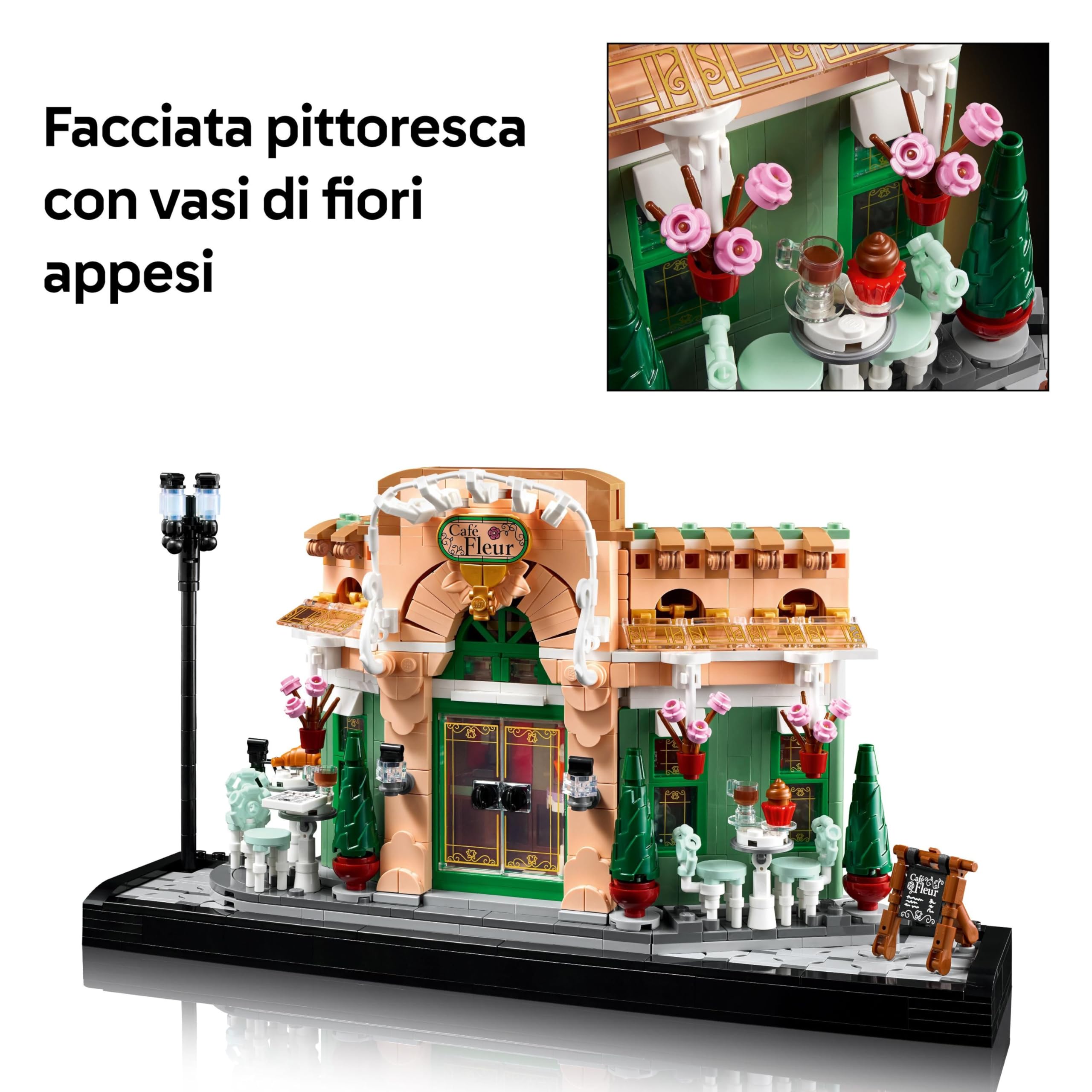 LEGO Icons Café Francese - Kit Modellismo Fai da Te per Adulti da Collezione - Casa in Miniatura Progettata come Decorazione per Salotto, Casa o Ufficio - Idea Regalo Creativa per Donna o Uomo - 10362
