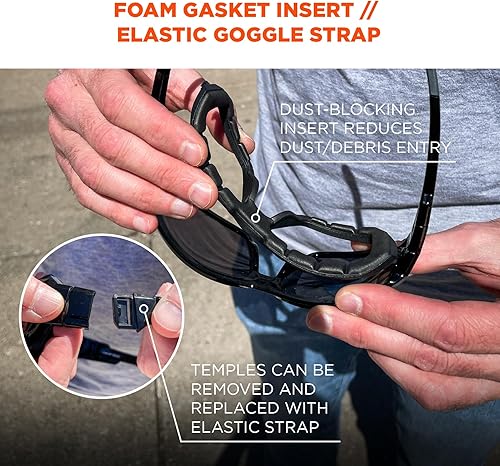 Miniatura 5 de Ergodyne Skullerz LOKI Convertible Polarized Safety Spoggles- Includes Foam Gasket and Strap to Convert to Goggle