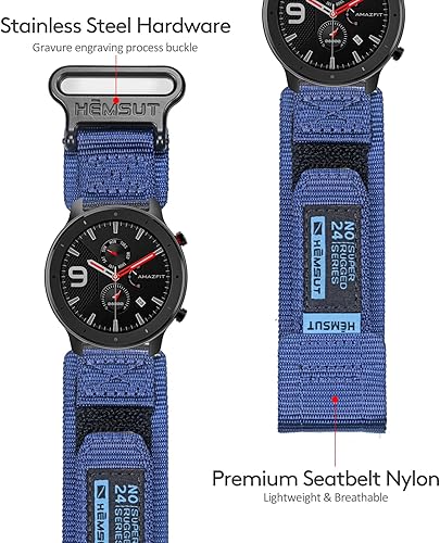 Miniatura 9 de Correas de reloj compatibles con Amazfit, correa deportiva de nailon resistente con diseño de bucle tejido para Amazfit GTR 2eGTR 2GTR 3 ProGTR 3GTR