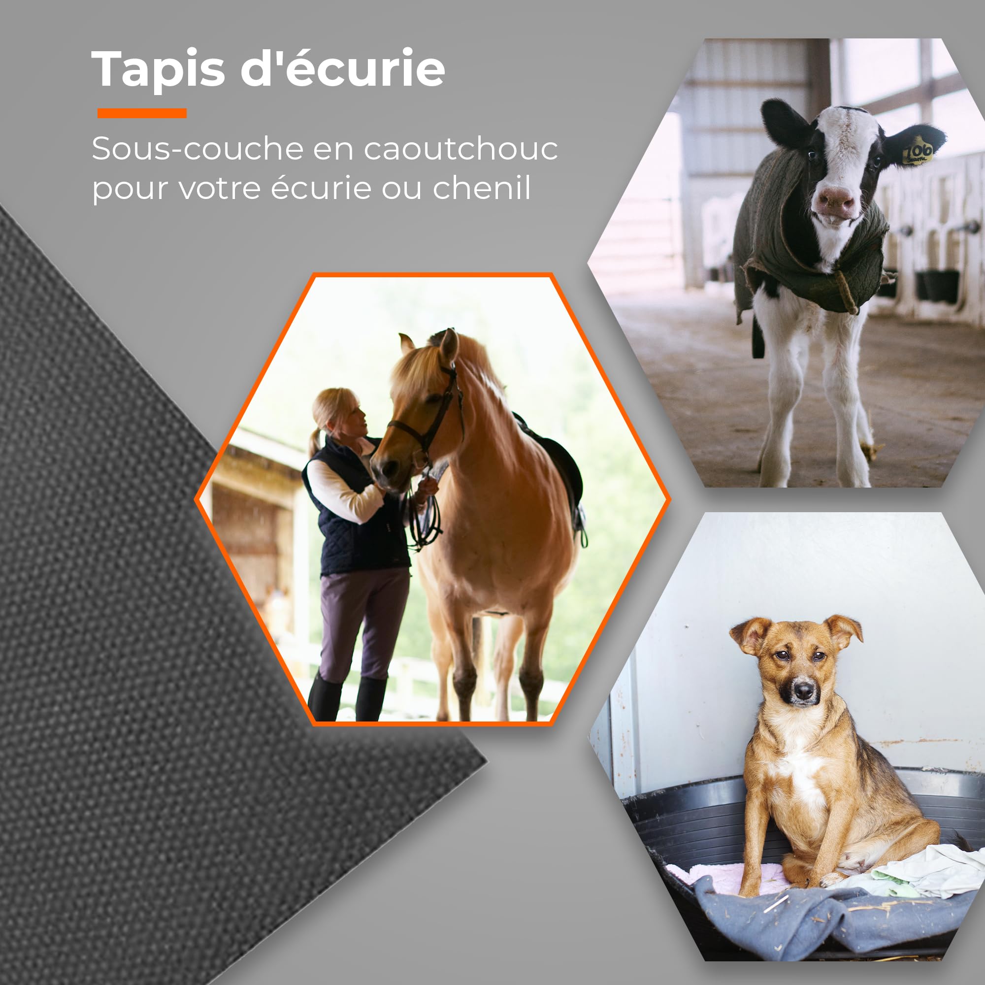 Tapis de protection pour écuries - 90x120 cm - 17 mm