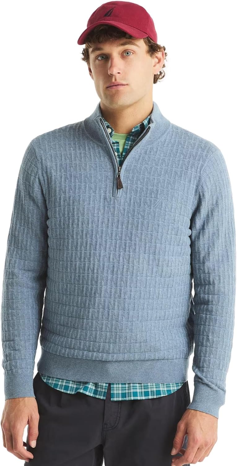 Nautica Mens Navtech Quarter-Zip Sweater
