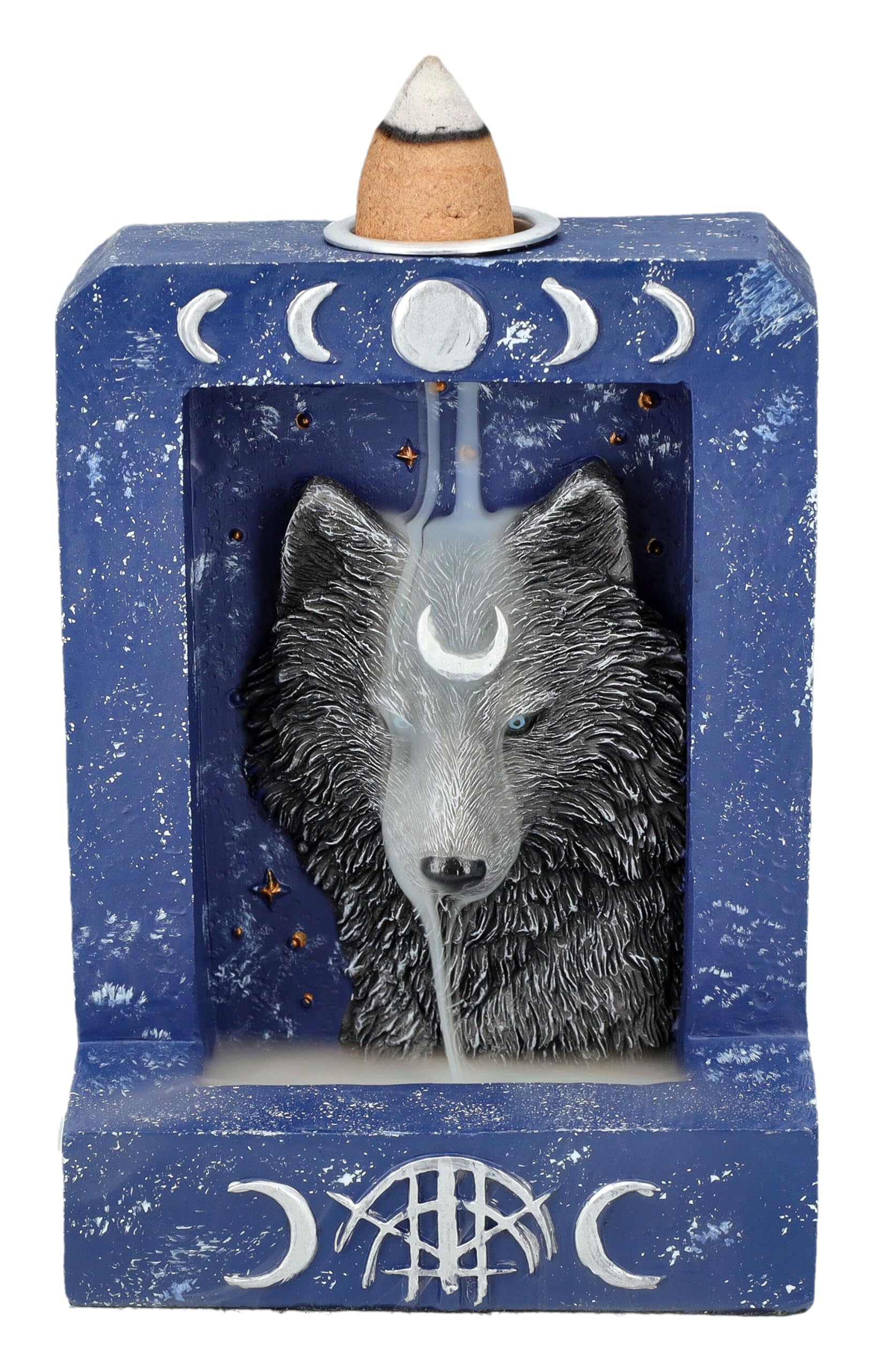 Porte-encens phases de lune bleu pour créer une ambiance zen et spirituelle Wicca à la maison