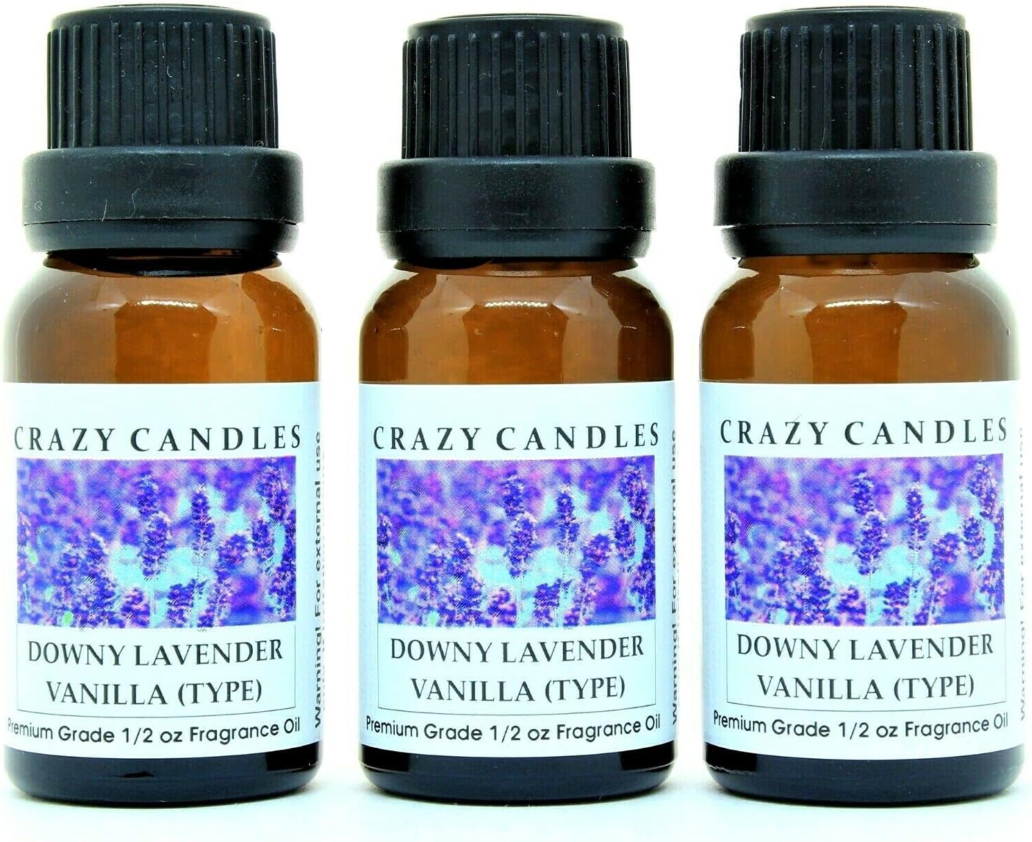 Downy Lavender Vanilla Type (Made in USA) 3 Bottles 1/2 FL Oz Each (15ml) Premium Grade Scented Fragrance Oil