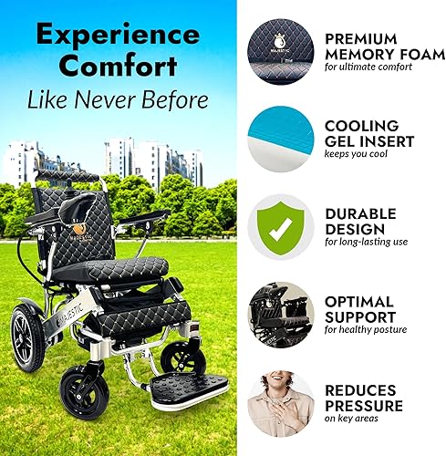 Vista 27 de Majestic - Sillas de ruedas eléctricas para adultos, capacidad de 330 libras, alcance de hasta 19 millas, con base en EE. UU., Silla de ruedas