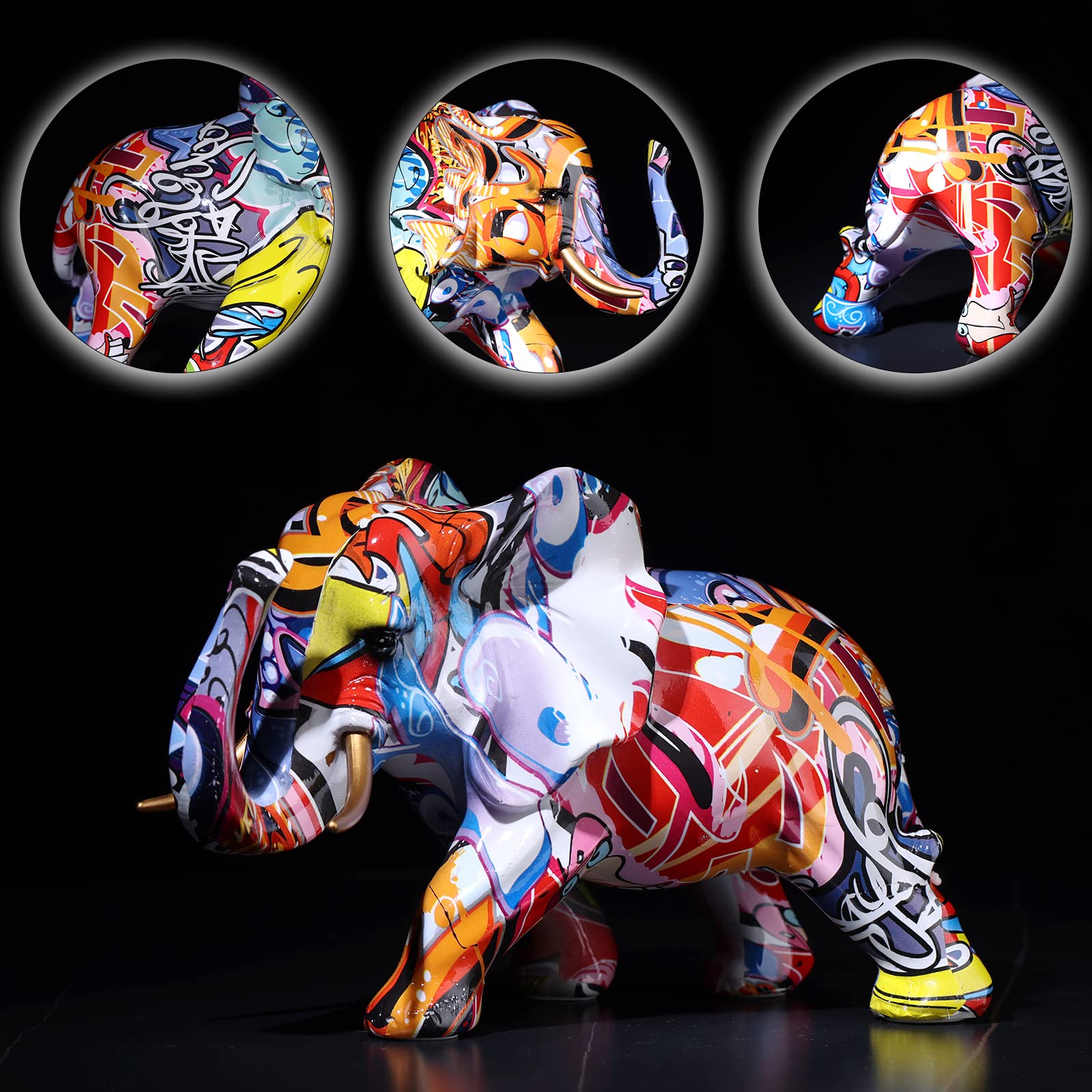 Collectible India - Figurine d'éléphant en métal doré à collectionner - Décoration de maison - Cadeau de Diwali - Statue plaquée or pour maison/bureau