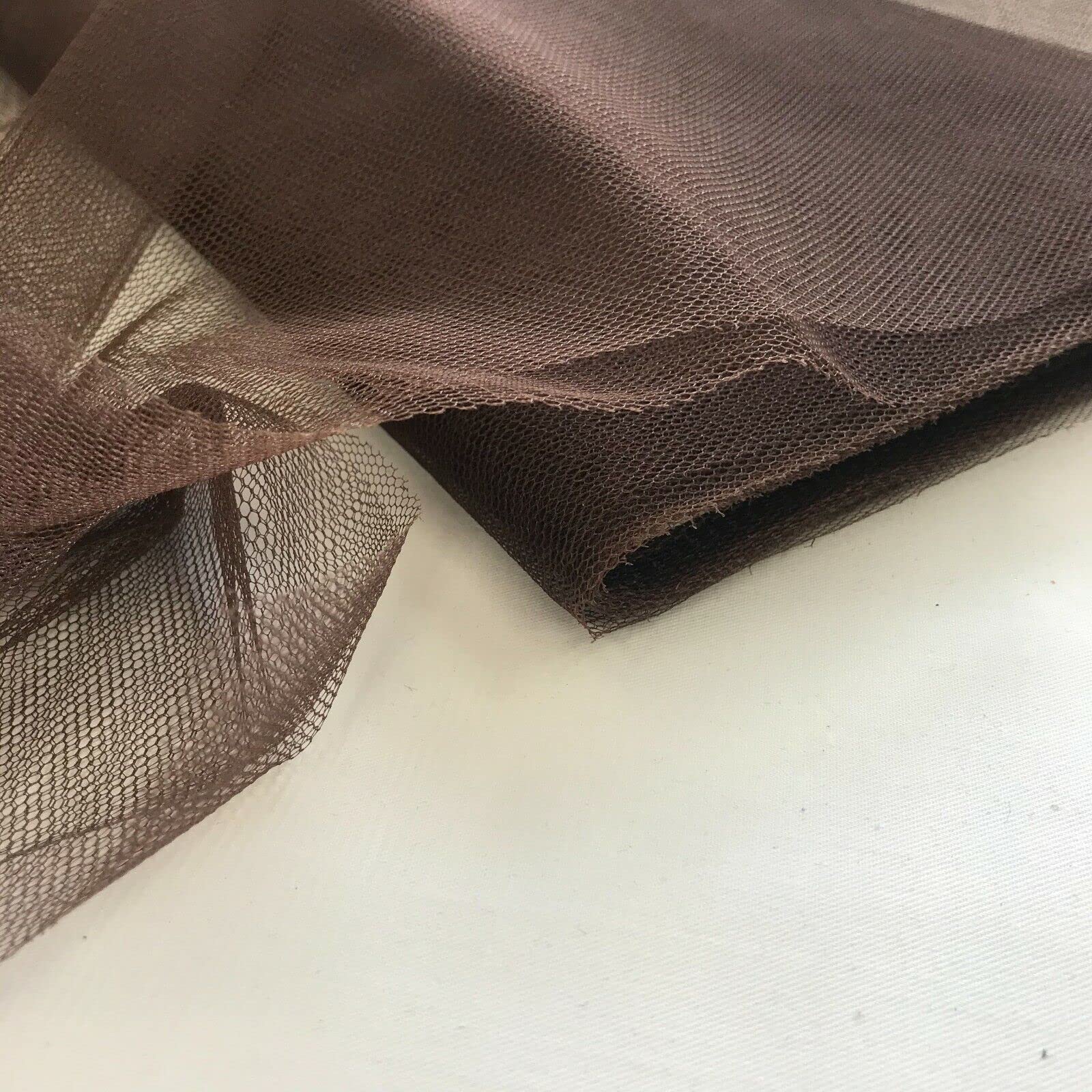 Dress Net 140cm Tulle, Dancewear, Bridal, Veil, Fancydress, Door Bows (Per Metre) (Brown)