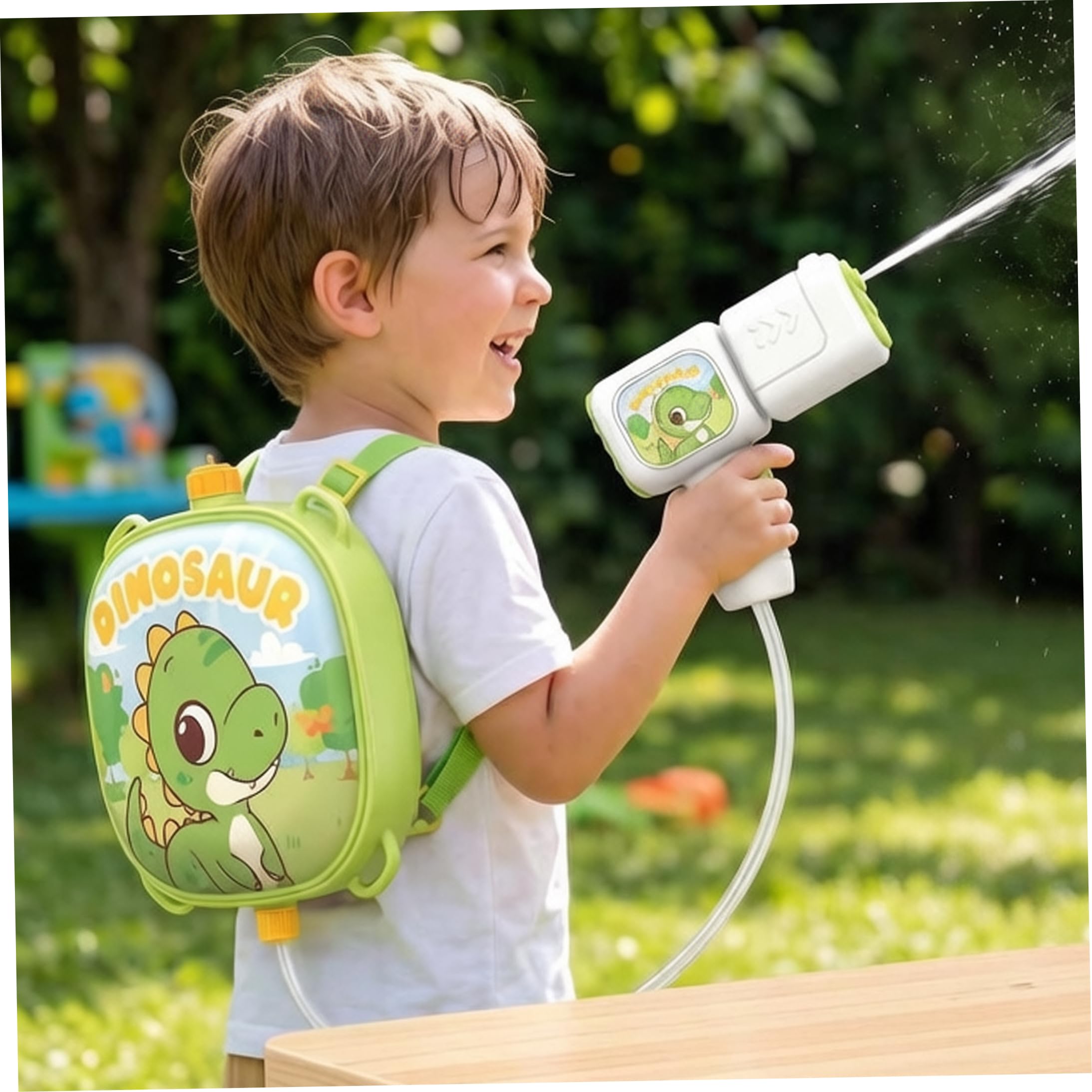 Pistola ad acqua per zaino - Pistola ad acqua automatica di capacità da 1, 8 litri con serbatoio per zaino per il divertimento estivo dei bambini, verde