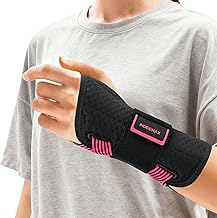 INDEEMAX Copper Carpal Tunnel Wrist Brace Night Support Fit Right Hand for Pain Relief Wrist Splint for Tendonitis, Sprain, (BLACK GREY, S/M, Right)