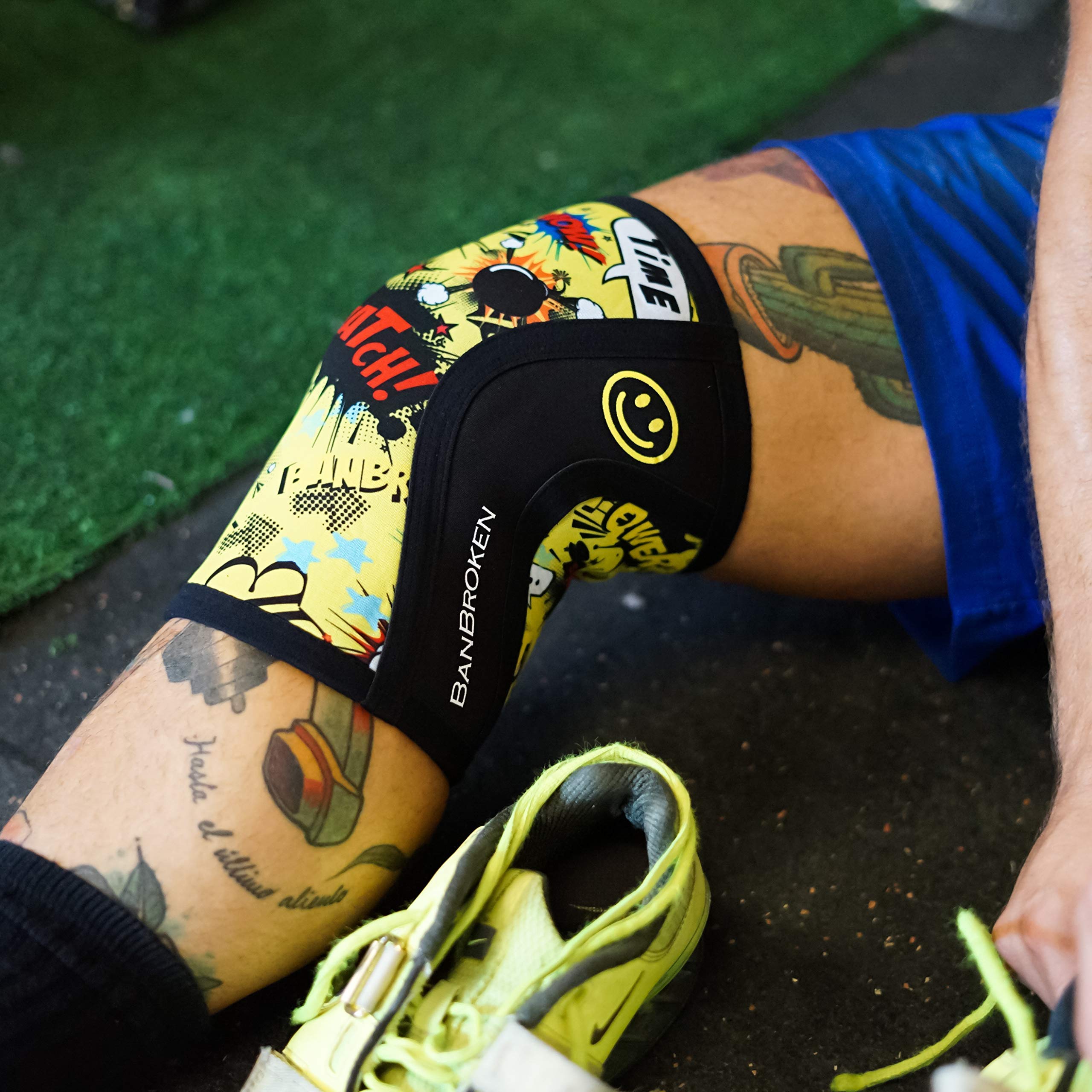 Genouillères BANBROKEN (2 unités) - 5mm Knee Sleeves - Gymnase, Sport fonctionnel, CrossTrain, Haltérophilie, Course à pied et autres sports. 1 PAR - Unisexe.