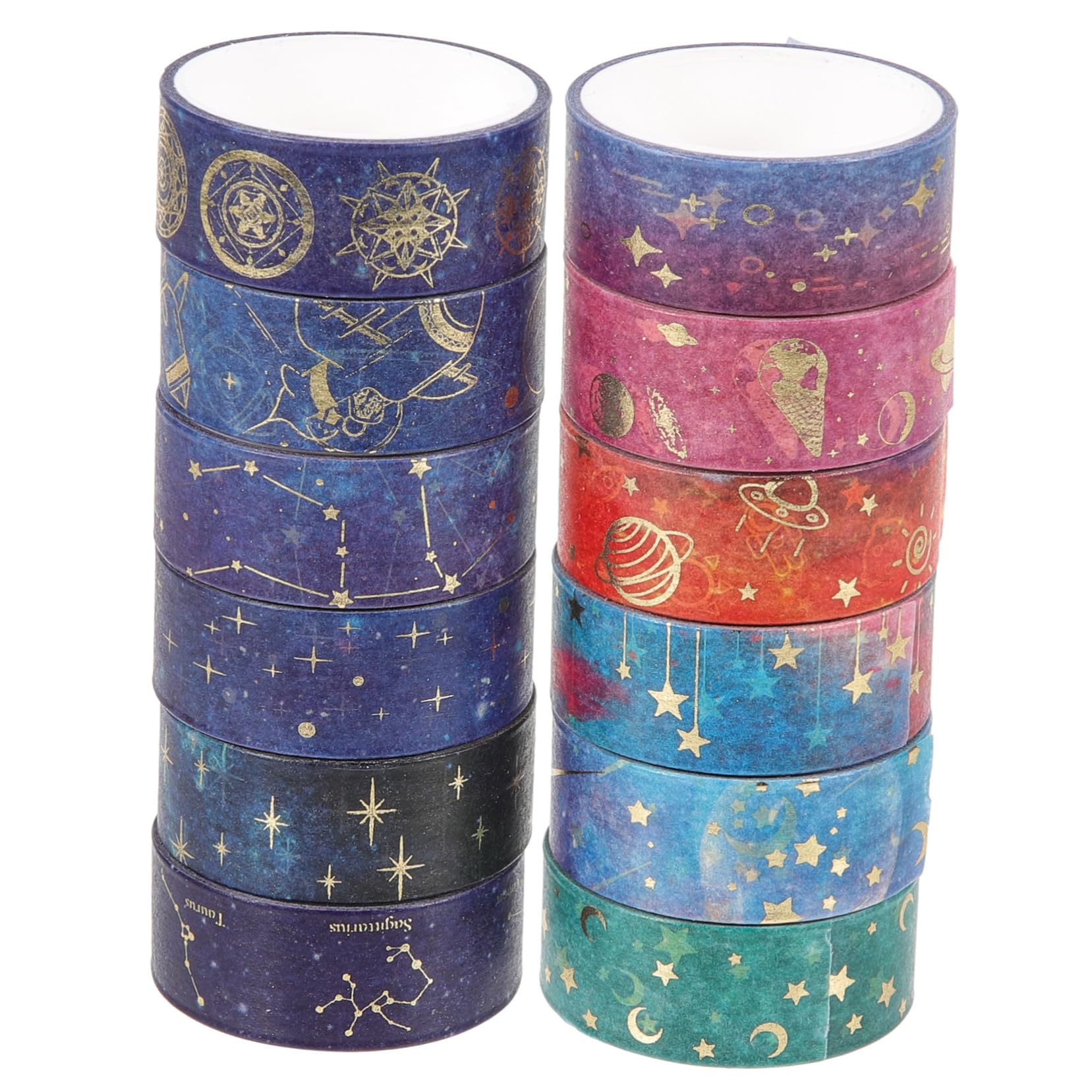 NUOBESTY 48rollen Aesthetic Washi Tape Dekorative Klebebänder Für Journaling Scrapbooking Und -projekte Sternenhimmel-Design Teiliges Hochwertigem Leicht Ablösbar Und Anpassbar