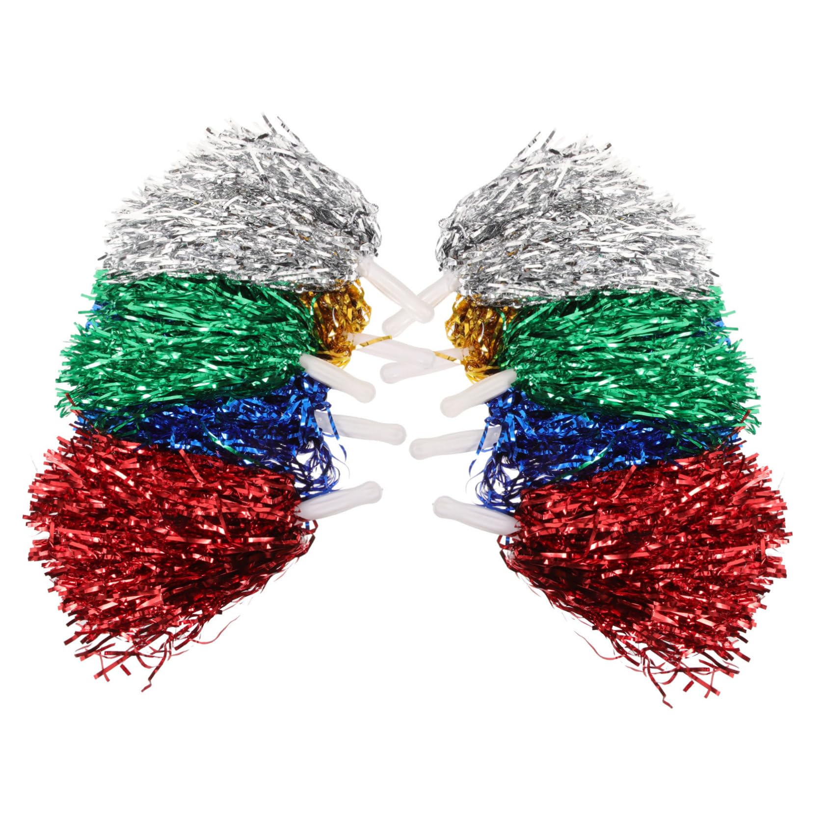 ifundom 10Pcs Cheerleading Pom Poms Metallic Cheer Props for Sports Events Spirit Accessories for Dance Squads Rooters and