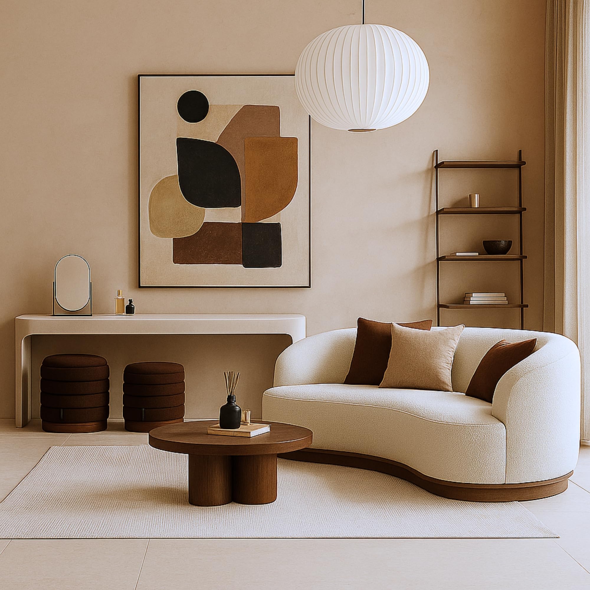 Pack 2 Puff Almacenaje de Salon Borreguito - Taburete Tocador, Reposapies Salon, Puf Cama, Taburete Bajo Almacenaje, Otomana, Puf Asiento con Tapa, 46x42x42 cm + 37x34x34 cm