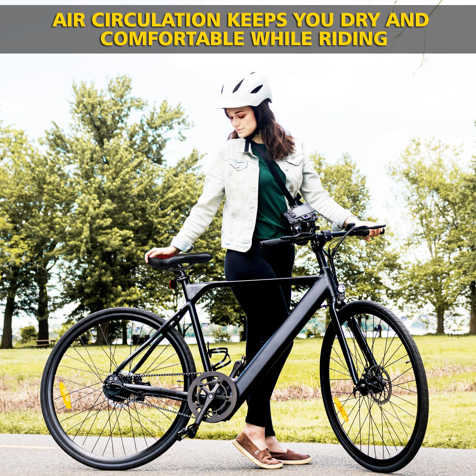 Sella Per Bicicletta Ergonomica E Comoda - Sellino In Silicione Spesso, Traspirante, Per Tour, MTB, City E E-Bike - Foto 4