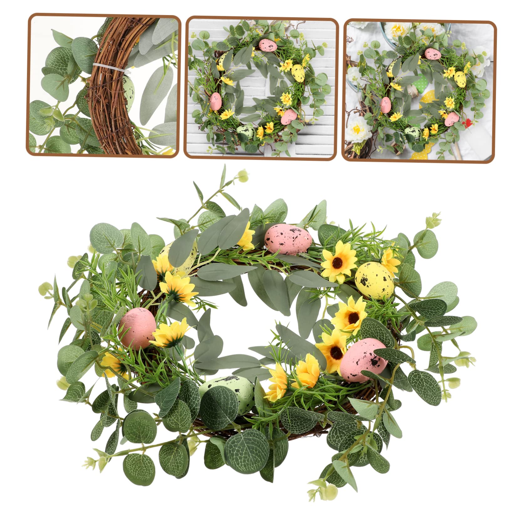 ABOOFAN 3 Pz ghirlanda pasquale easter egg pasquale ghirlande della porta d'ingresso di eucalipto fattoria arredamento ornamento ornamenti pasquali forniture pasquali