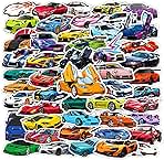 50PCS Super car Stickers for Kids, Racing Car Sticker, Color Waterproof Sports Car Decals, Cool Stickers Suitable for Water Bottles, Laptops, Skateboard,Helmet