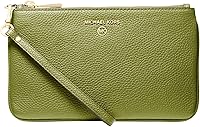 Michael Kors Women's Jet Set Charm Md Tz Wristlet - Pebbled Leather Wallet with Gold-Tone Hardware & Detachable Strap