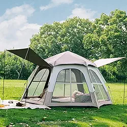 Barraca instantânea de acampamento, barraca pop-up para 3 a 6 pessoas, barraca de cúpula resistente à água, camada dupla, barraca de acampamento profissional para caminhadas ao ar livre