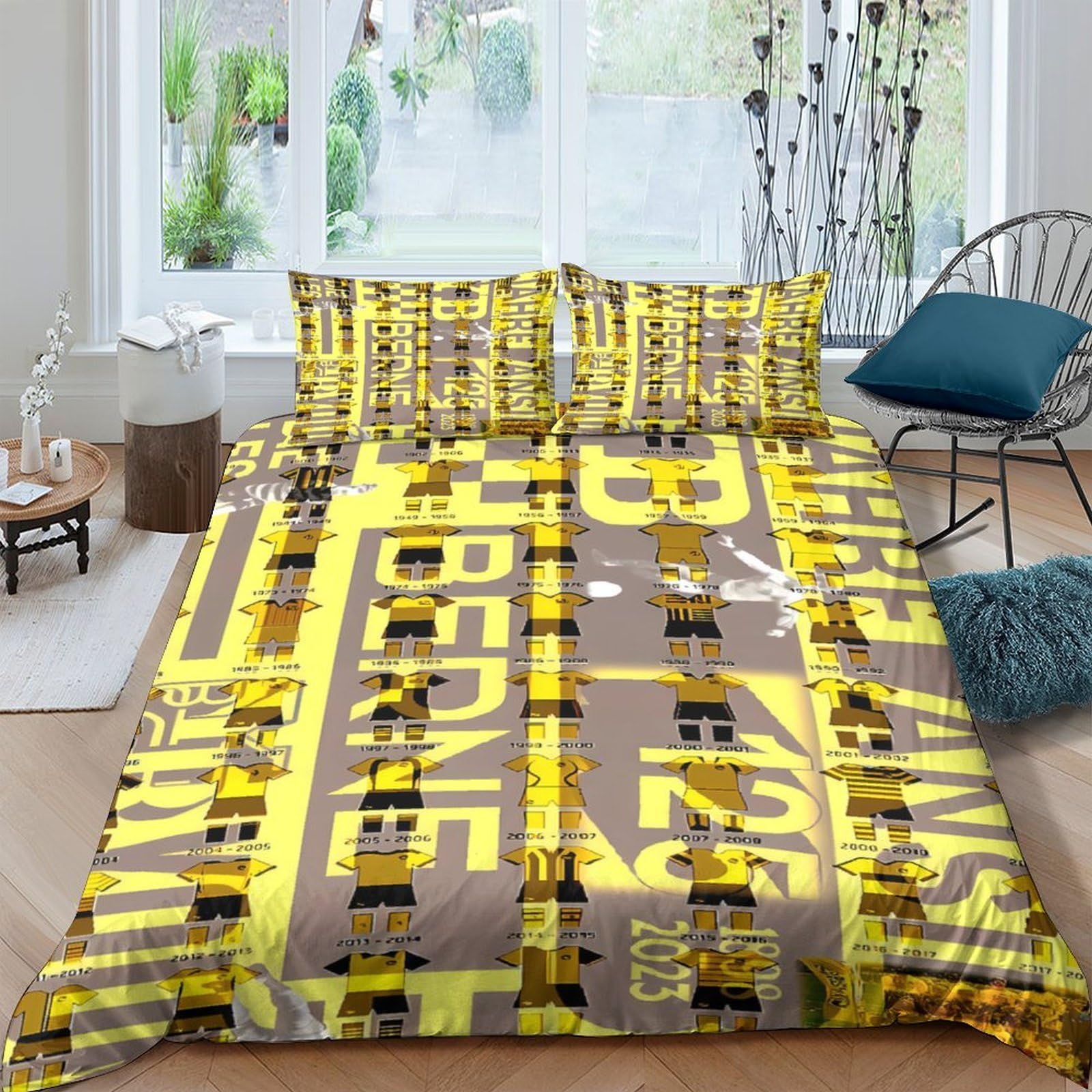 Ctjqhvkz Style-9 3D Printed Yellow Typography Fitted Sheet Microfiber Soft Anti-Slip Urban Graffiti Mattress Cover For Bedroom Dorm Home Decor Single（135X200cm）
