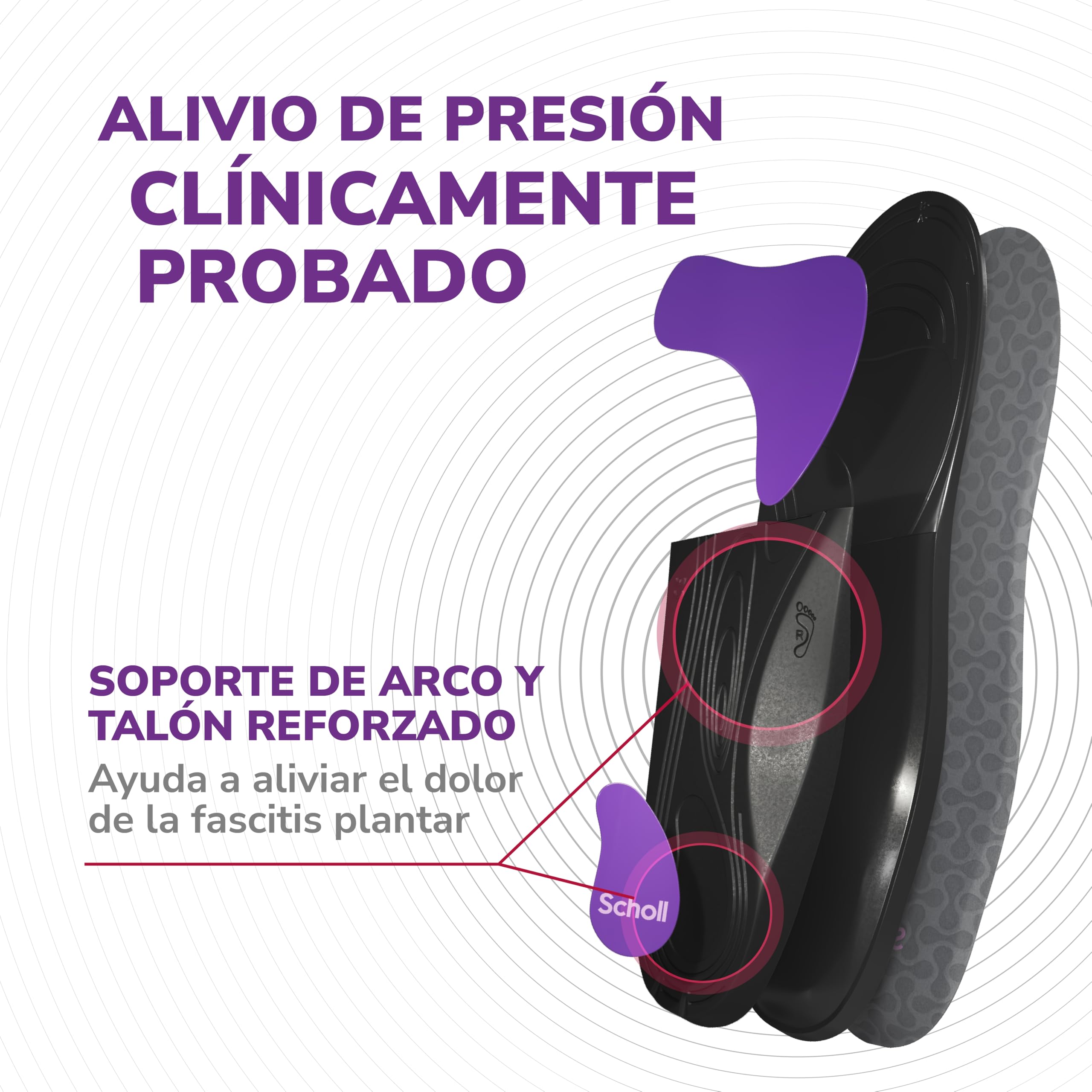 Scholl In-Balance Plantillas Ortopédicas para Hombre y Mujer - Plantillas Fascitis Plantar, Dolor de Talón y Metatarsalgia, Soporte del Arco, Pies Planos y Espolón Calcáneo, Talla L 42,5-45 - 4