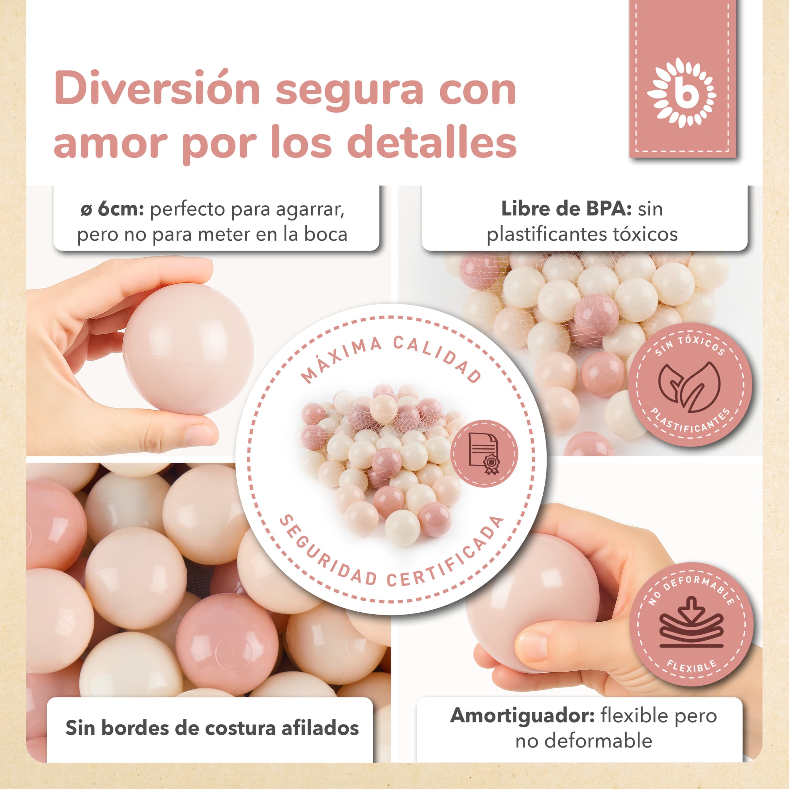 Bieco Bolas para piscina de bolas Dreamy Flowers | 100 unidades | bolas de colores | piscina de bolas para niños | piscina de bolas para bebé | piscina de bolas | bolas para piscina de bolas | bolas