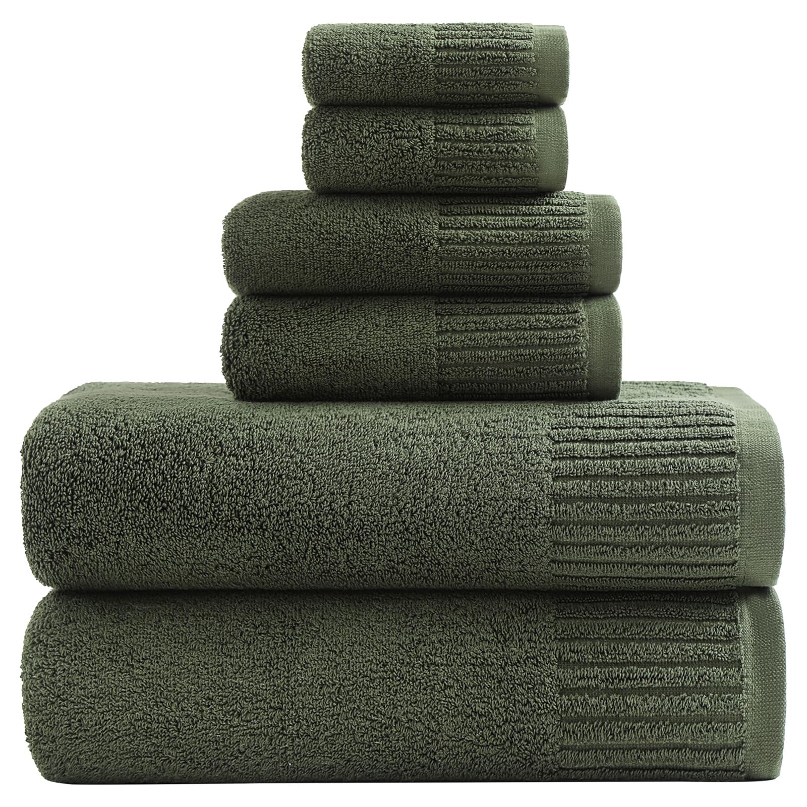 YTYC 27 5x55 Inches Luxury Bath Towels Set of 6 Large 100 Percent Cotton 650GSM Super Absorbent Soft