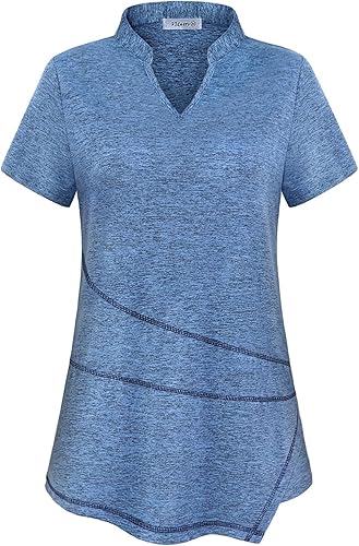 Vldnery Camiseta de entrenamiento para mujer que absorbe la humedad, atlética, de secado rápido, ajuste holgado, para yoga