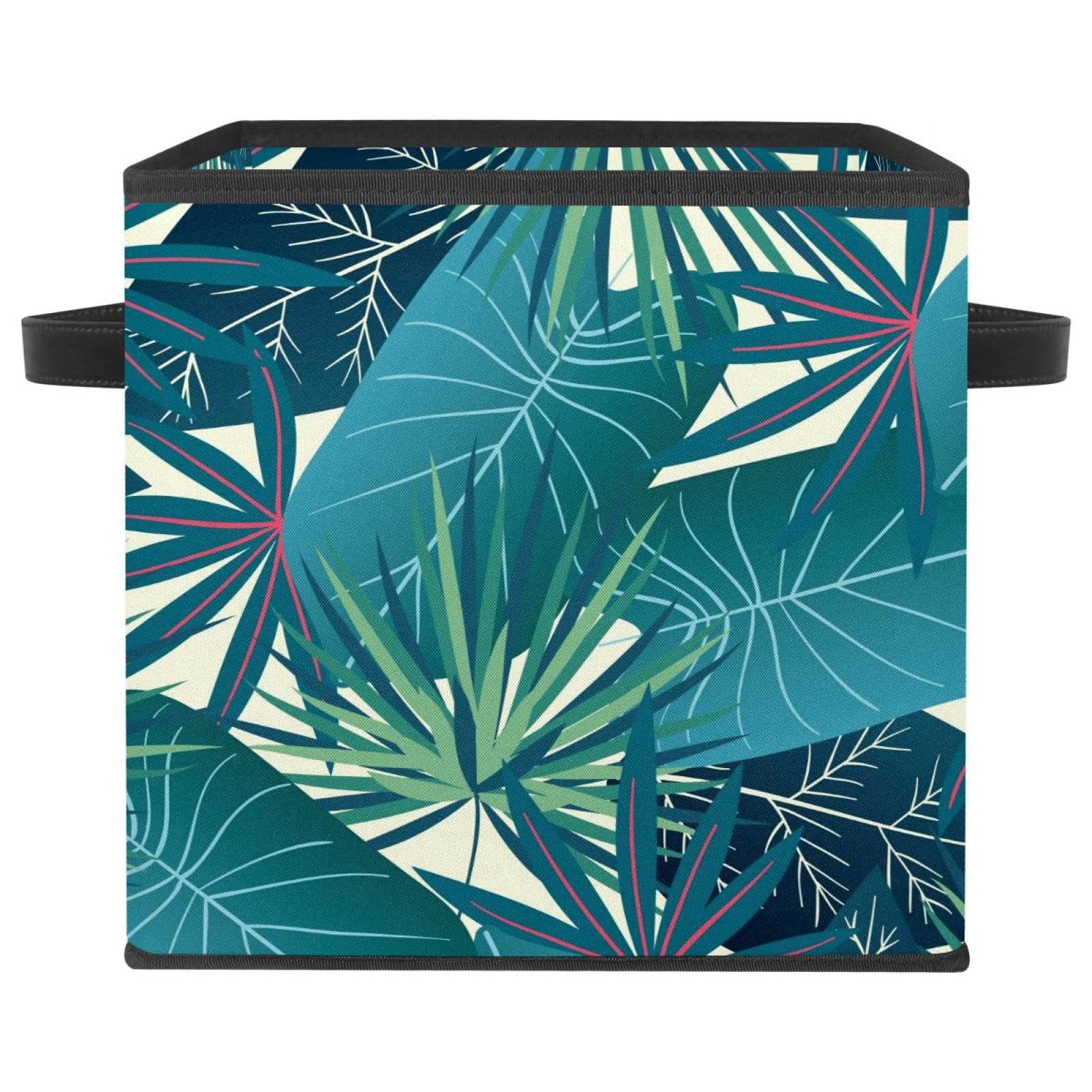 Organisateur de placard pliable en tissu imprimé végétal chic