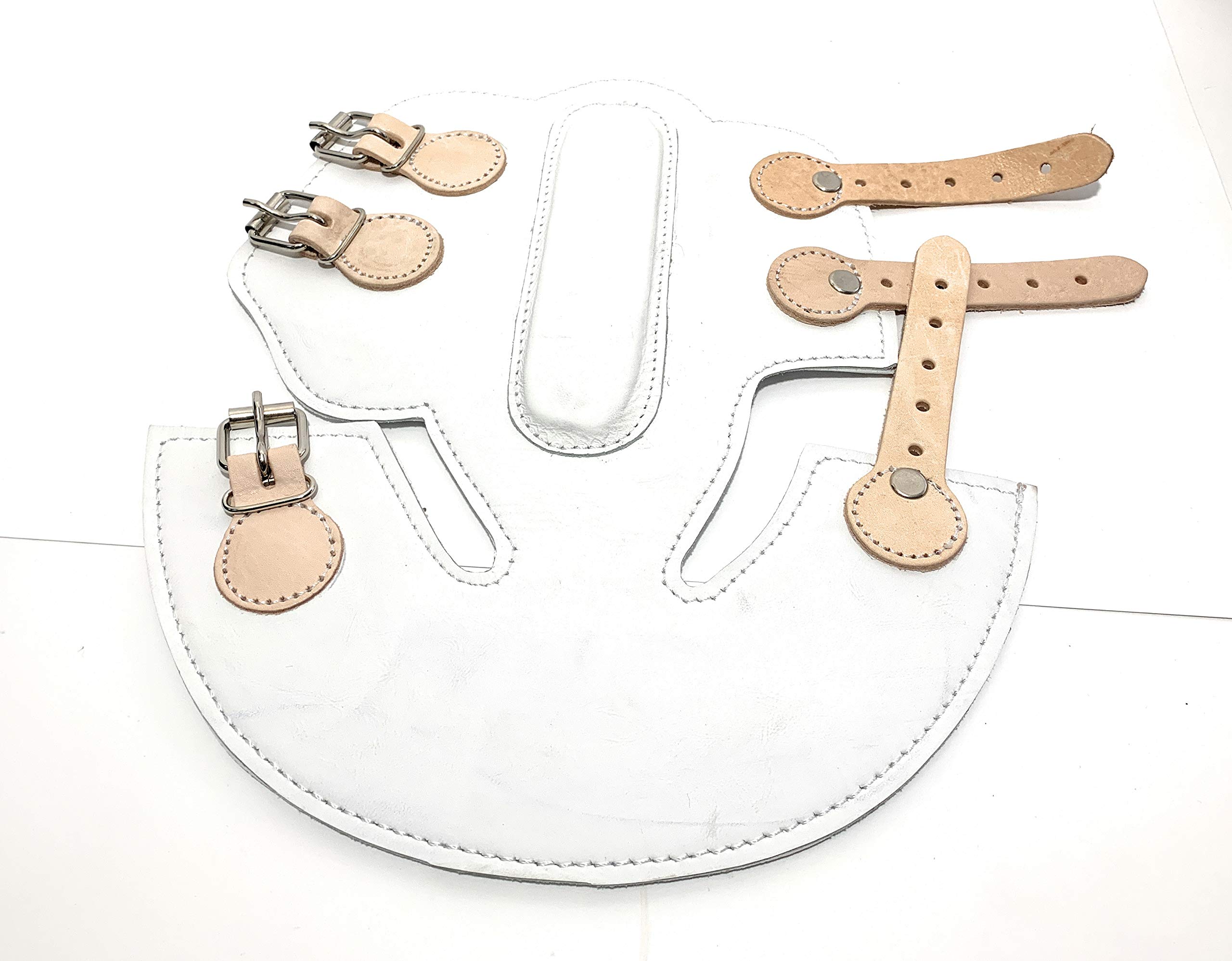 Canilleras para Caballo, Charro Saddle Horse Front Leg Protectors (White)