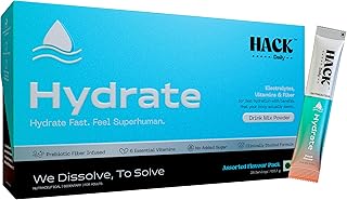 Hack Daily Hydrate Electrolyte Powder 28 Sachets, Zero Added Sugar Hydration Drink Mix with 6 Essential Electrolytes, Vita Price In India