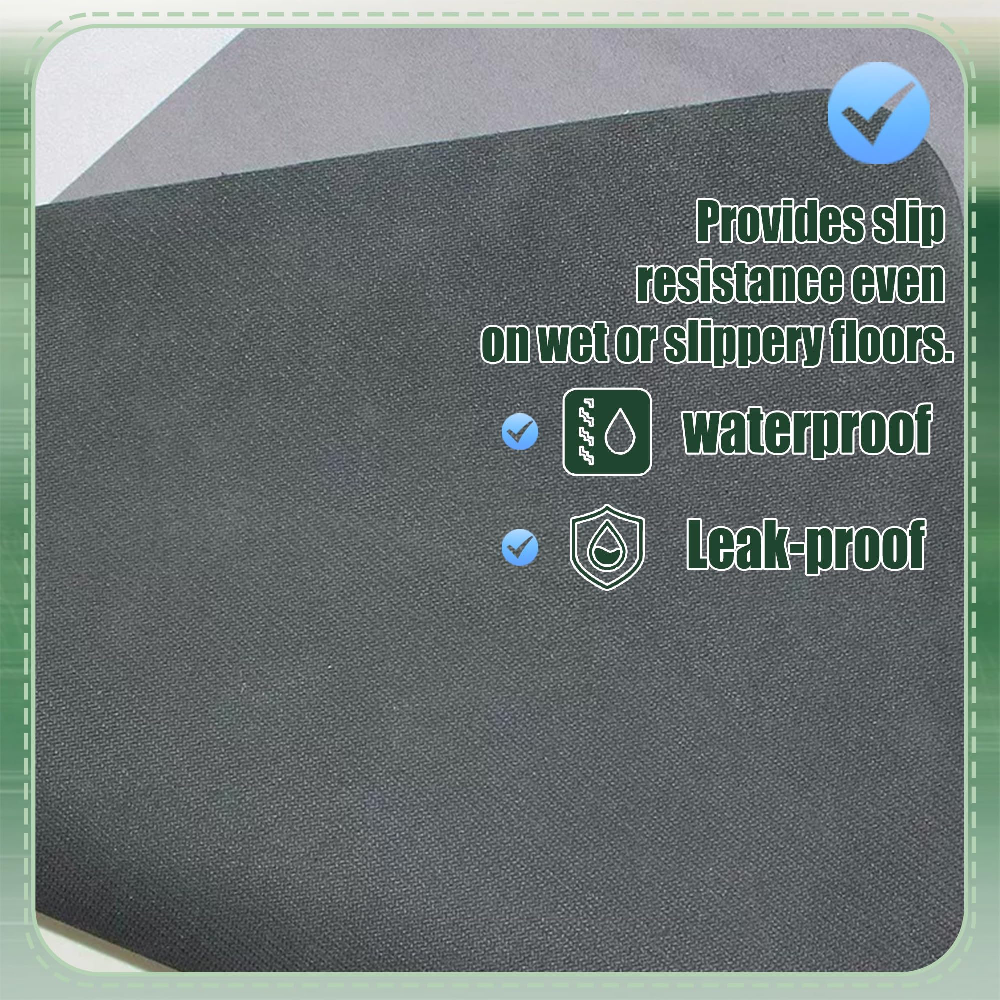 Alfombra de Baño 50 x 130 cm Super Absorbente Alfombrilla de Baño de Piedra Antideslizante y Antihumedad para Ducha, y Cocina, Gris Oscuro