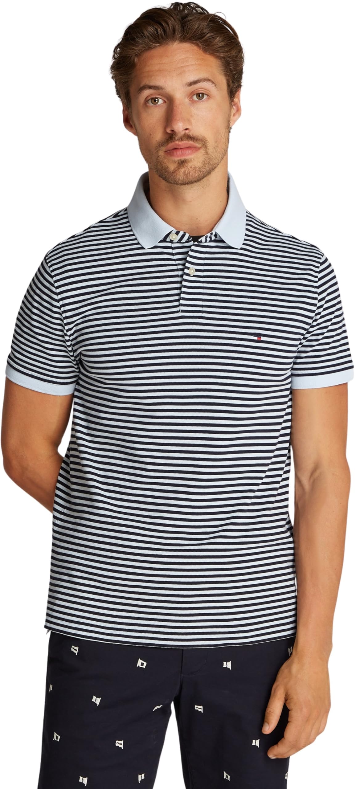 Tommy Hilfiger Uomo Maglietta Polo Maniche Corte Regular Fit con Chiusura con Bottoni