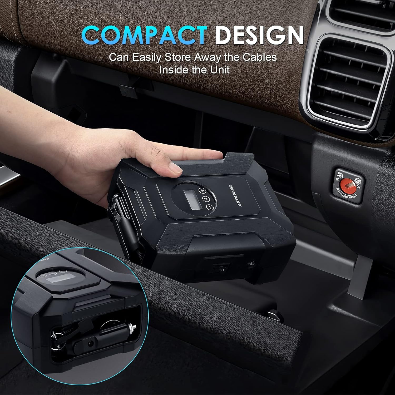 Tire Inflator Portable Air Compressor, 12v Dc Air Pump for Car Tires with Digital Pressure Gauge 150psi and Emergency Led Light, Tire Pump for Car Bicycle Motorcycle Basketball and Other Inflatables : Automotive