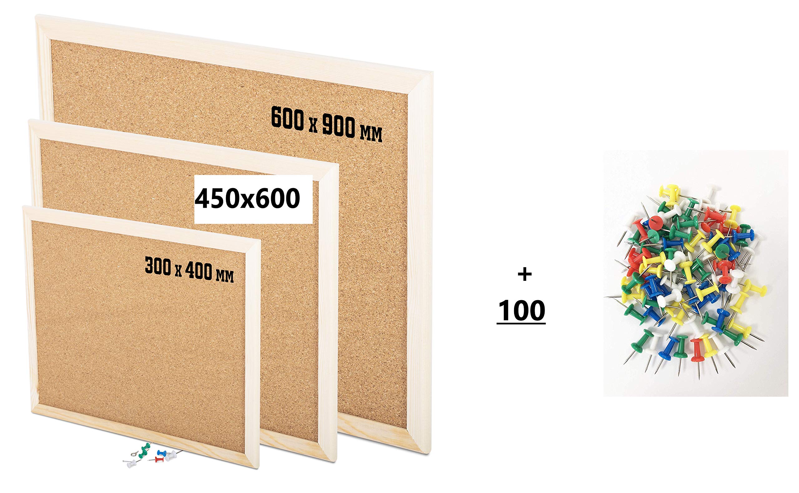 Buy KAV Wooden Frame Cork Notice Boards Office Memo School with 100