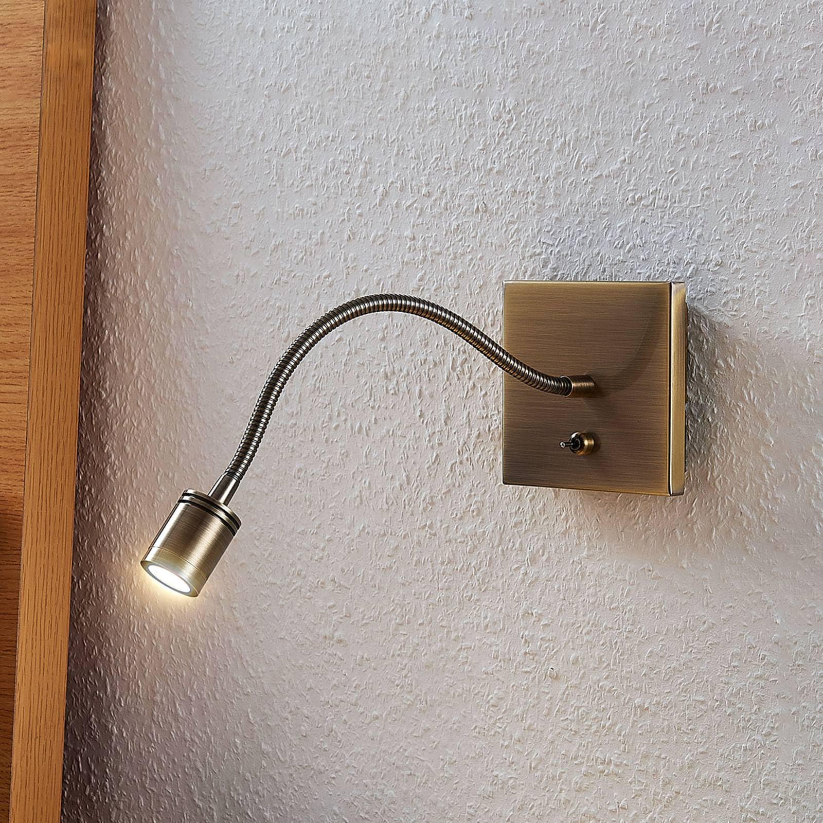 Lindby LED Applique Murale Mayar (Moderne) en Bronze Métal e. a. pour Chambre à coucher (1 lampe,à), Lampe Eclairage Luminaire Mural