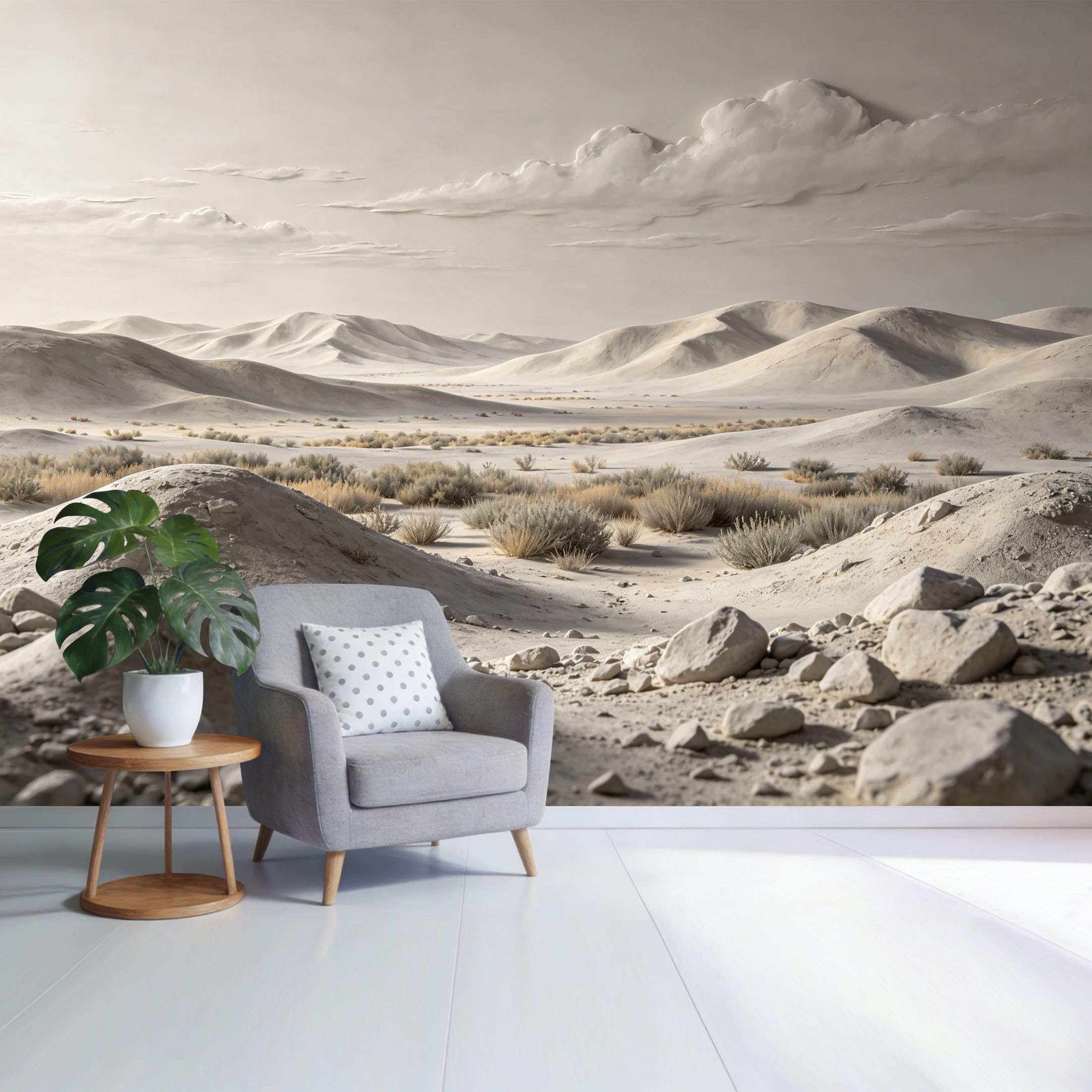 Custom Size Wall Mural Desert Landscape Sand Dunes Rocky Horizon Minimalist Nature Scene SelfAdhesive Wall Fabric Removable Wallpaper for Home Office Decor