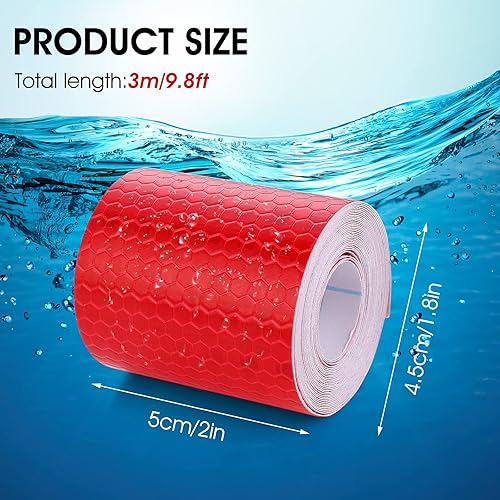 Miniatura 2 de Prasacco Cinta reflectante de seguridad para automóviles, 2 pulgadas x 9.8 pies, impermeable, alta visibilidad, advertencia, cinta adhesiva de