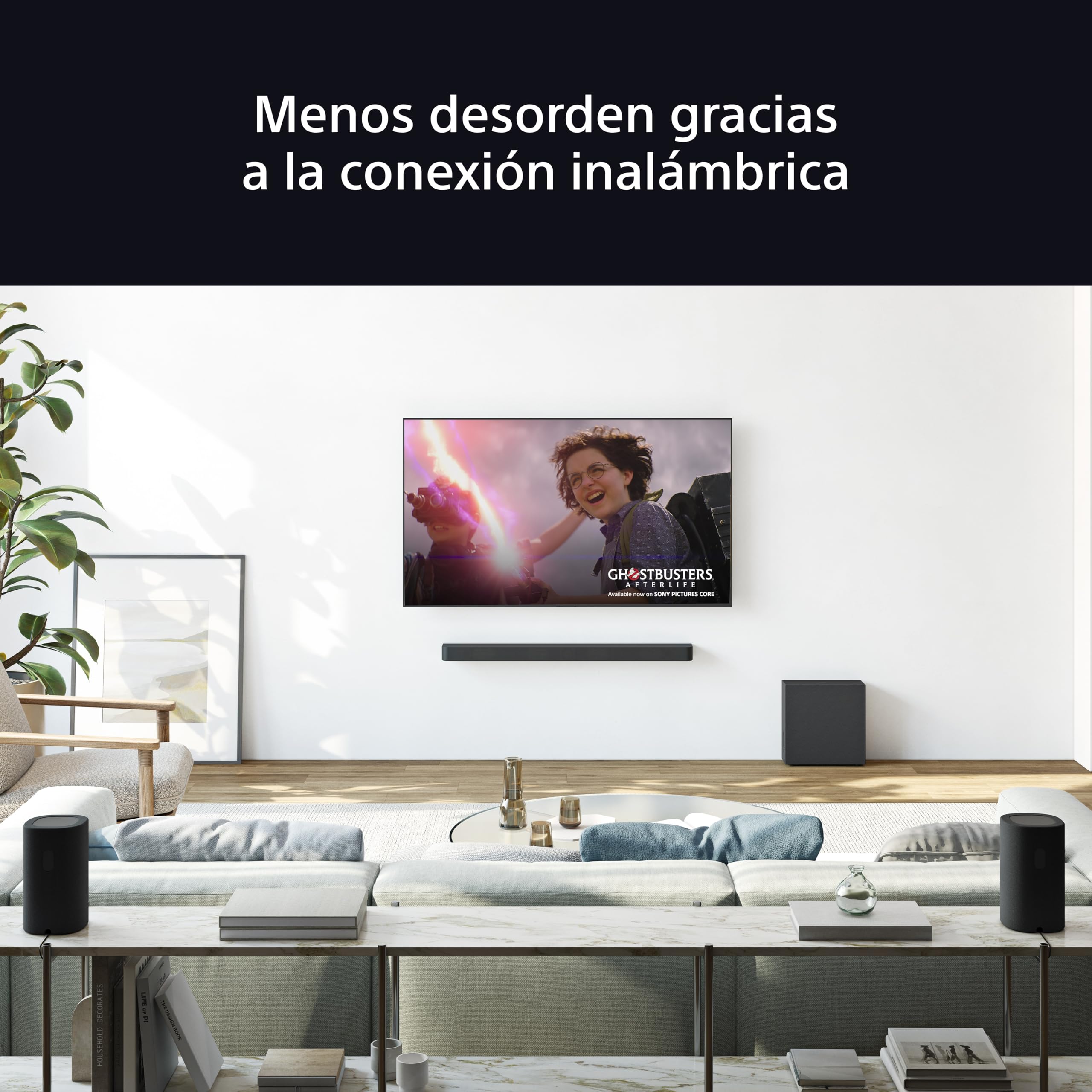 Sony BRAVIA Theatre SA-RS8 Altavoces Traseros inalámbricos, Sonido Surround,Spacial Mapping 360, Compatible con IMAX Enhanced,Funciona con Barras de Sonido y subwoofer, Fácil configuración y Control