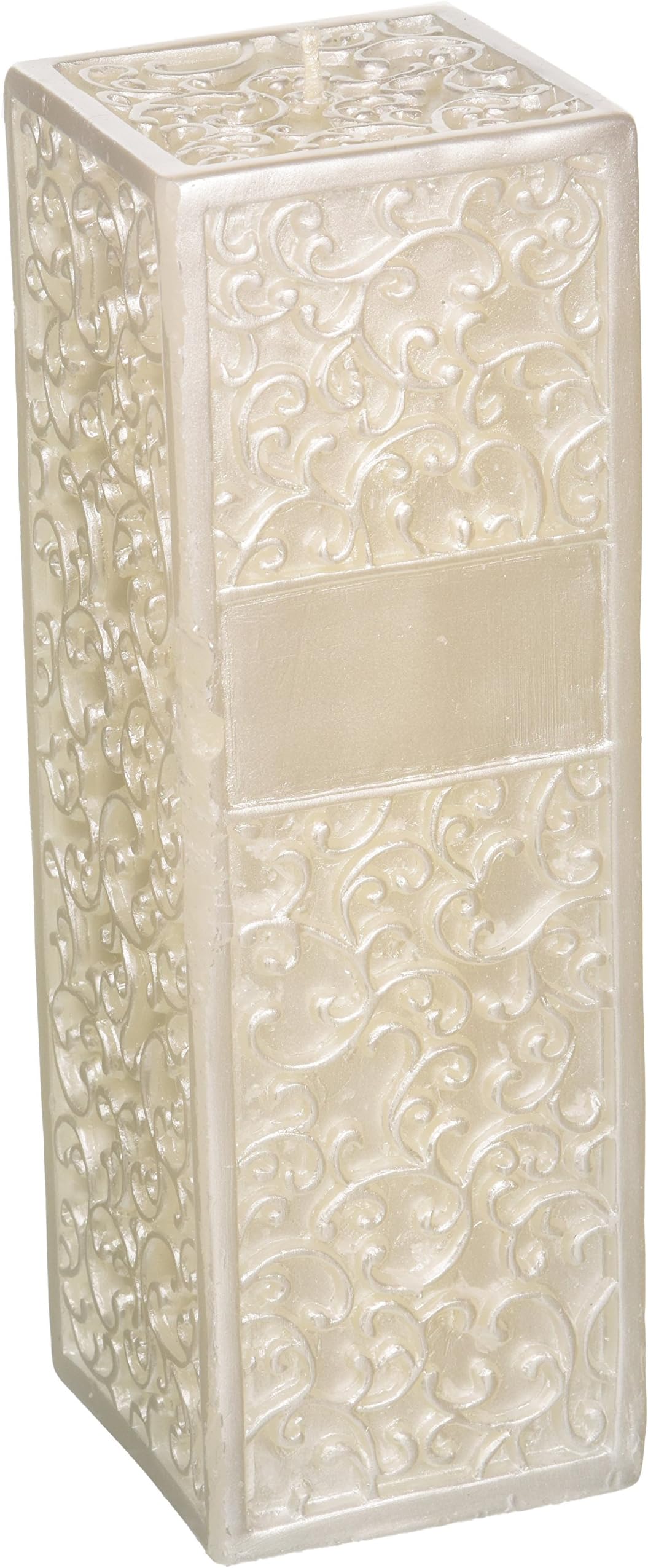 Ivy Lane Design Wedding Accessories Embossed Square Pillar Unity Candle, White