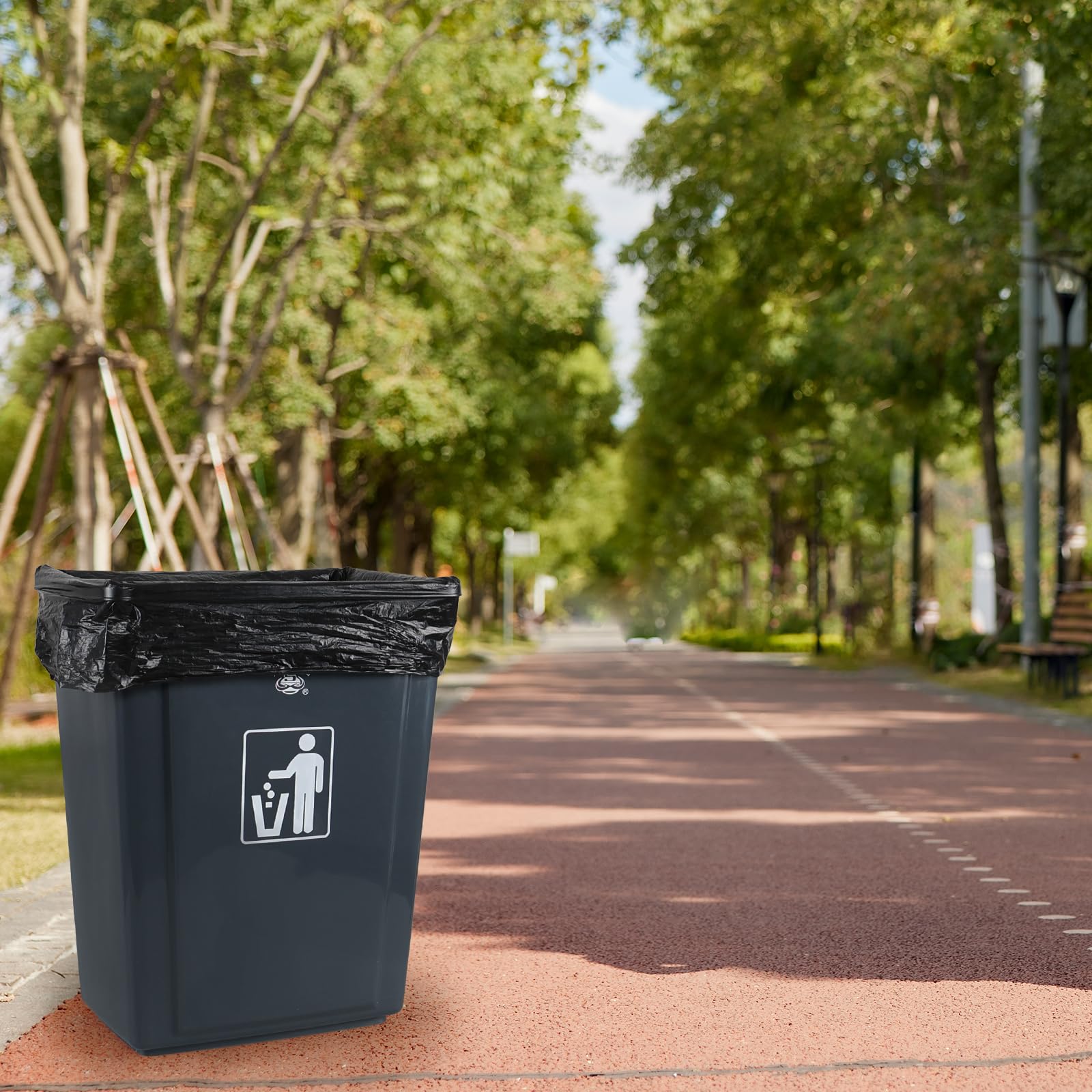 Hespama Bolsas de basura de 30 litros, bolsas de basura negras para cocina, 225 bolsas