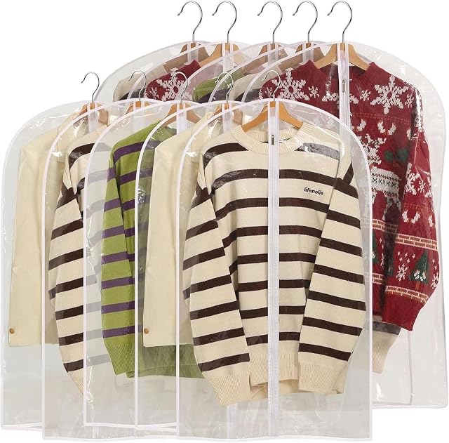 for All Clear Garment Bags for Hanging Clothes 40 Suit Bags for Closet Storage 10 P