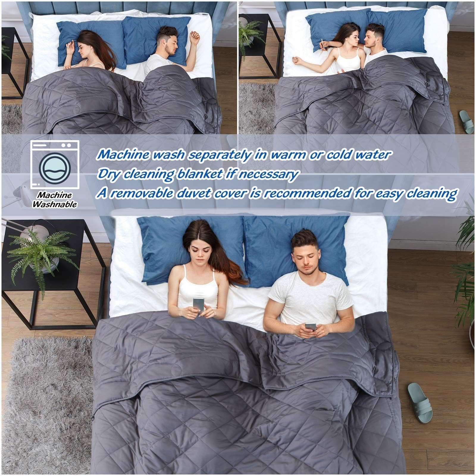 Couverture lestée Queen Size pour adulte (13,6 kg, 203,2 x