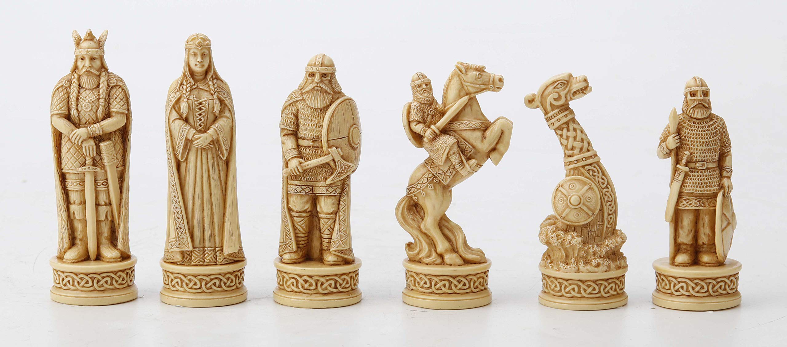 Veronese Design Wikinger-Schachmann-Set, handbemalt, Kunstharz, Elfenbein-Finish, Statue, Heimdekoration, 8,9 cm