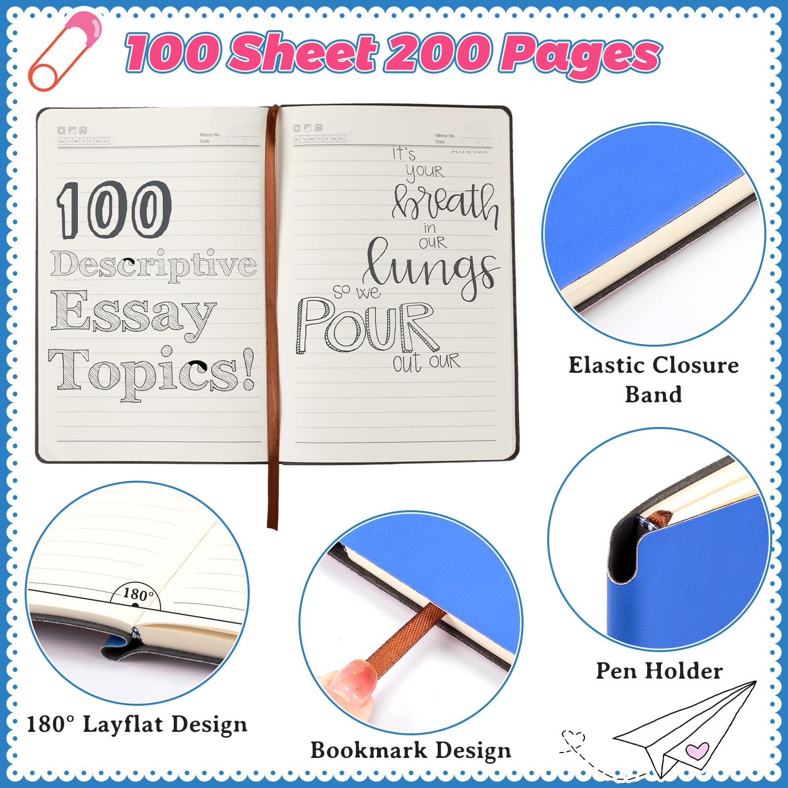 Jetec Paquete de 30 cuadernos a granel con 30 bolígrafos, cuadernos A5 de tapa blanda de cuero con soporte para bolígrafo para regalo, escuela, negocios, trabajo, viajes, escritura, 200 páginas, 5.7 x