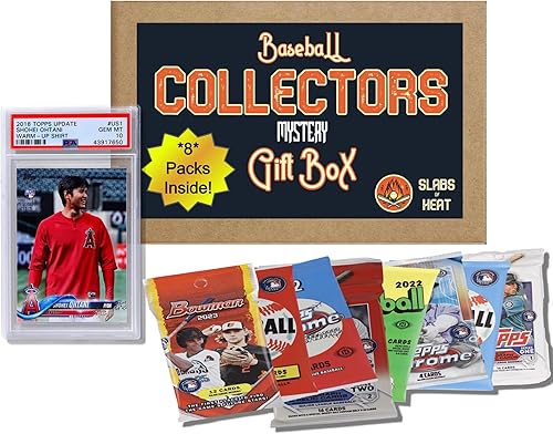 Miniatura 1 de Juego de 8 tarjetas selladas de tarjetas de béisbol y caja de regalo épica, 8 paquetes sellados de tarjetas modernas con licencia y 1 tarjeta